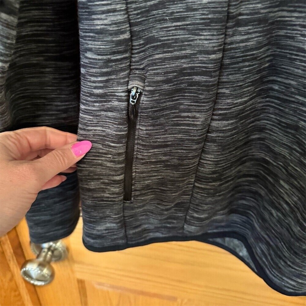 Avalanche Hoodie Womens L Gray Space Dye Hooded Half Zip Pullover - Picture 7 of 10